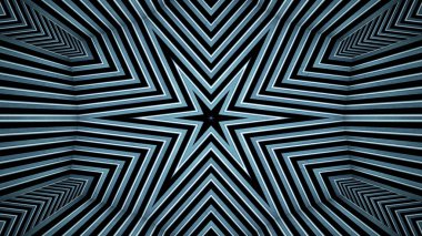 soyut renkli hipnotik simetrik desen süslemeli kaleydoskop hareketi geometrik çember ve yıldız şekilleri