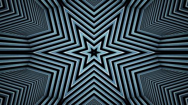 soyut renkli hipnotik simetrik desen süslemeli kaleydoskop hareketi geometrik çember ve yıldız şekilleri