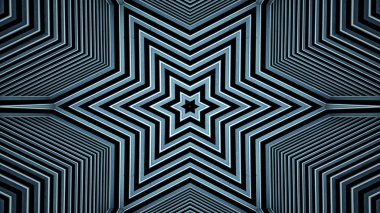 soyut renkli hipnotik simetrik desen süslemeli kaleydoskop hareketi geometrik çember ve yıldız şekilleri