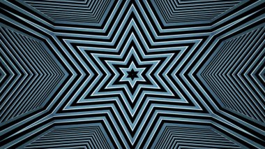 soyut renkli hipnotik simetrik desen süslemeli kaleydoskop hareketi geometrik çember ve yıldız şekilleri