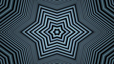 soyut renkli hipnotik simetrik desen süslemeli kaleydoskop hareketi geometrik çember ve yıldız şekilleri