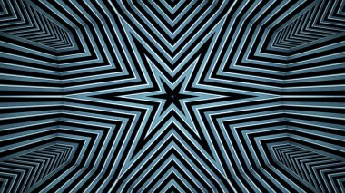 soyut renkli hipnotik simetrik desen süslemeli kaleydoskop hareketi geometrik çember ve yıldız şekilleri