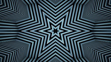 soyut renkli hipnotik simetrik desen süslemeli kaleydoskop hareketi geometrik çember ve yıldız şekilleri