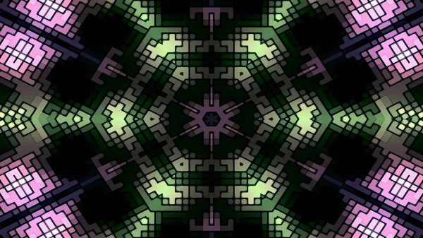 Renkli hipnotik simetrik Kaleidoscope — Stok fotoğraf