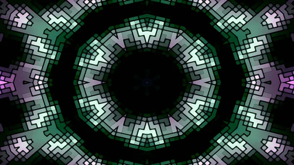 Abstract Colorful Hypnotic Symmetric Pattern Ornamental Decorative Kaleidoscope Movement Geometric — Stock Photo, Image