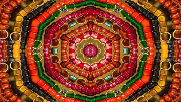 Caleidoscópio simétrico hipnótico colorido — Fotografia de Stock