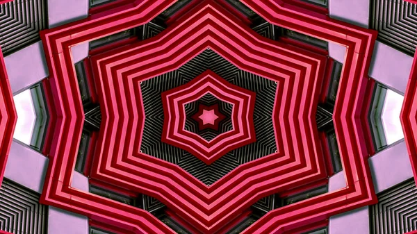 Abstract Colorful Hypnotic Symmetric Pattern Ornamental Decorative Kaleidoscope Movement Geometric — Stock Photo, Image