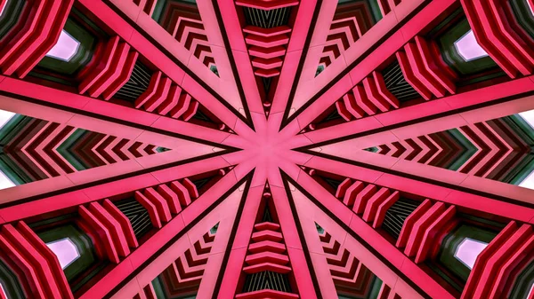 Elvont Színes Hipnotikus Szimmetrikus Minta Díszítő Kaleidoszkóp Mozgás Geometriai Kör — Stock Fotó