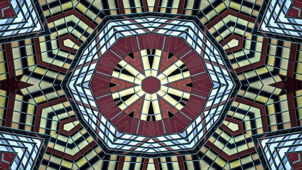 Abstract Colorful Hypnotic Symmetric Pattern Ornamental Decorative Kaleidoscope Movement Geometric — Stock Photo, Image