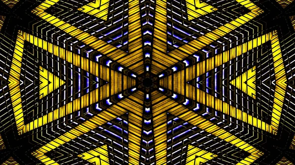 Abstracto Colorido Hipnótico Simétrico Patrón Ornamental Decorativo Caleidoscopio Movimiento Geométrico —  Fotos de Stock