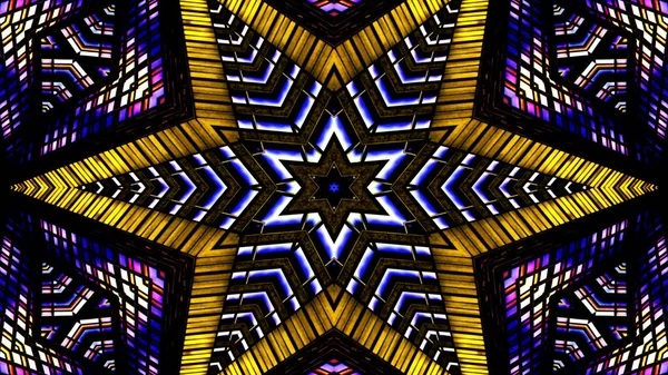 Abstract Colorful Hypnotic Symmetric Pattern Ornamental Decorative Kaleidoscope Movement Geometric — Stock Photo, Image