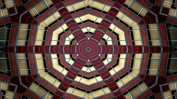 Abstraktní Barevný Hypnotický Symetrický Vzor Ornamentální Dekorativní Kaleidoskop Pohyb Geometrický — Stock fotografie