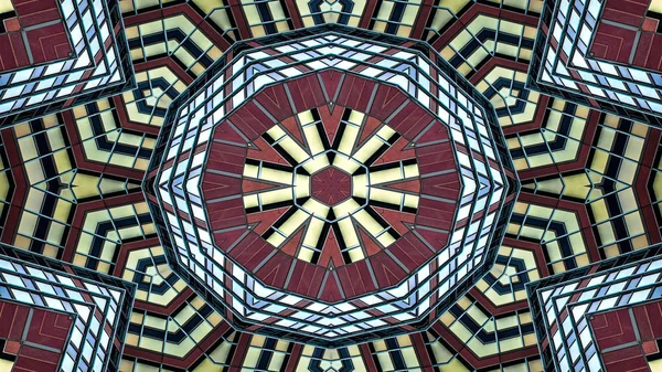 Красочный гипнотический симметричный калейдоскоп — стоковое фото