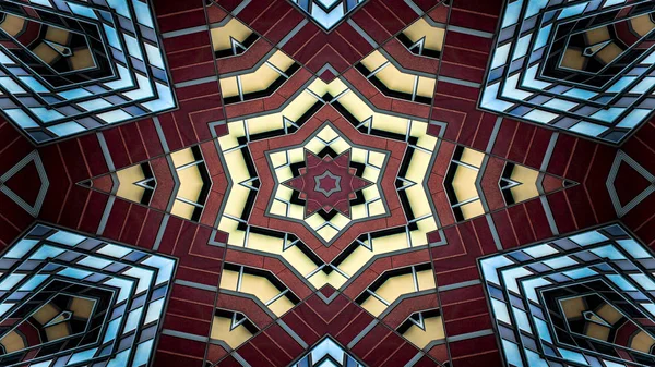Abstract Kleurrijk Hypnotisch Symmetrisch Patroon Decoratieve Caleidoscoop Uurwerk Geometrische Cirkel — Stockfoto