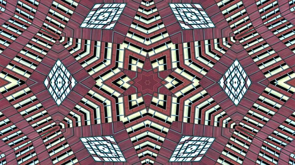 Abstraktní Barevný Hypnotický Symetrický Vzor Ornamentální Dekorativní Kaleidoskop Pohyb Geometrický — Stock fotografie