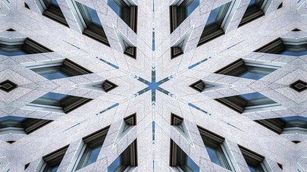 Elvont Színes Hipnotikus Szimmetrikus Minta Díszítő Kaleidoszkóp Mozgás Geometriai Kör — Stock Fotó