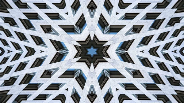 Elvont Színes Hipnotikus Szimmetrikus Minta Díszítő Kaleidoszkóp Mozgás Geometriai Kör — Stock Fotó