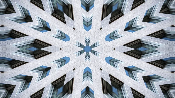 Elvont Színes Hipnotikus Szimmetrikus Minta Díszítő Kaleidoszkóp Mozgás Geometriai Kör — Stock Fotó