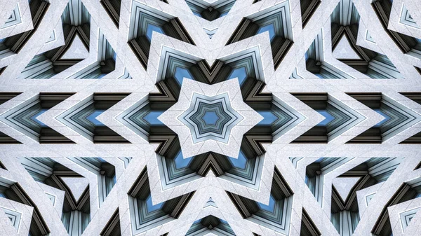 Abstrakcyjny Kolorowy Hipnotyzujący Symetryczny Wzór Dekoracyjny Ruch Kalejdoskopu Geometryczny Okrąg — Zdjęcie stockowe