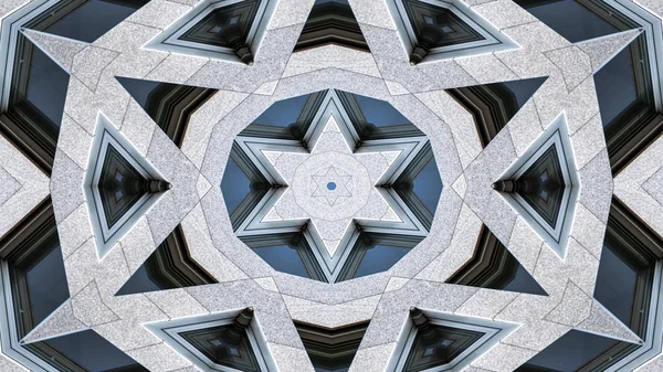 Abstrakte Bunte Hypnotische Symmetrische Muster Ornamentale Dekorative Kaleidoskop Bewegung Geometrischer — Stockfoto