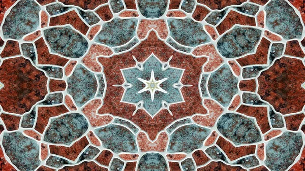 Abstraktní Barevný Hypnotický Symetrický Vzor Ornamentální Dekorativní Kaleidoskop Pohyb Geometrický — Stock fotografie