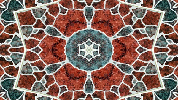 Elvont Színes Hipnotikus Szimmetrikus Minta Díszítő Kaleidoszkóp Mozgás Geometriai Kör — Stock Fotó