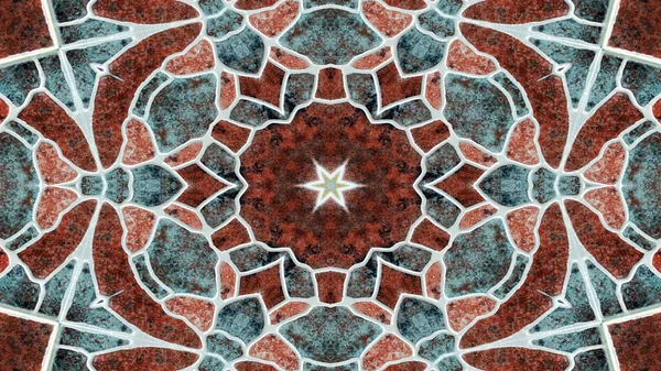 Abstraktní Barevný Hypnotický Symetrický Vzor Ornamentální Dekorativní Kaleidoskop Pohyb Geometrický — Stock fotografie