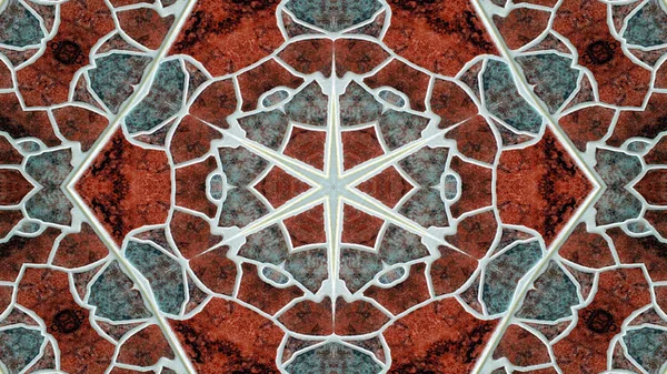 Abstraktní Barevný Hypnotický Symetrický Vzor Ornamentální Dekorativní Kaleidoskop Pohyb Geometrický — Stock fotografie