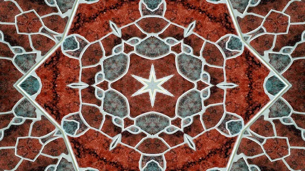 Abstraktní Barevný Hypnotický Symetrický Vzor Ornamentální Dekorativní Kaleidoskop Pohyb Geometrický — Stock fotografie