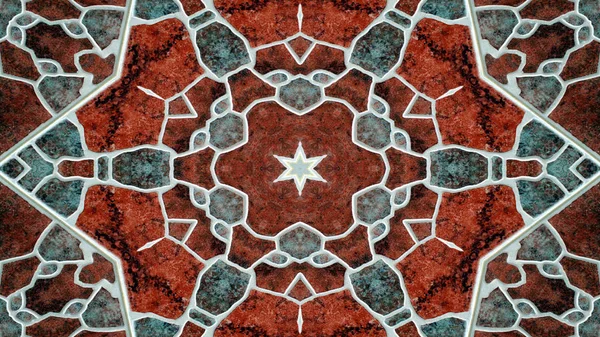 Abstraktní Barevný Hypnotický Symetrický Vzor Ornamentální Dekorativní Kaleidoskop Pohyb Geometrický — Stock fotografie