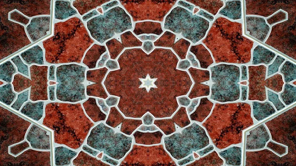 Abstraktní Barevný Hypnotický Symetrický Vzor Ornamentální Dekorativní Kaleidoskop Pohyb Geometrický — Stock fotografie