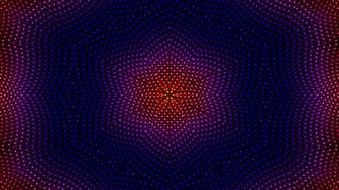 soyut renkli hipnotik simetrik desen süslemeli kaleydoskop hareketi geometrik çember ve yıldız şekilleri
