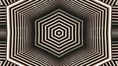 soyut renkli hipnotik simetrik desen süslemeli kaleydoskop hareketi geometrik çember ve yıldız şekilleri