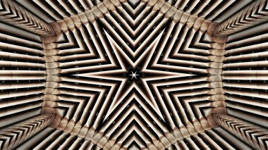 soyut renkli hipnotik simetrik desen süslemeli kaleydoskop hareketi geometrik çember ve yıldız şekilleri