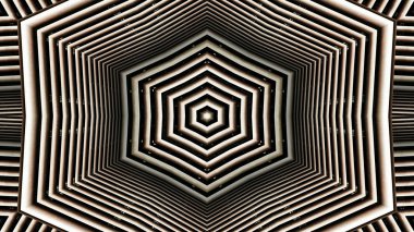 soyut renkli hipnotik simetrik desen süslemeli kaleydoskop hareketi geometrik çember ve yıldız şekilleri