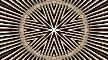 soyut renkli hipnotik simetrik desen süslemeli kaleydoskop hareketi geometrik çember ve yıldız şekilleri