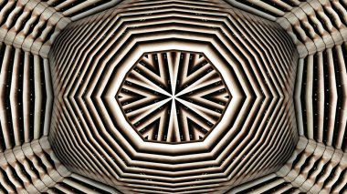 soyut renkli hipnotik simetrik desen süslemeli kaleydoskop hareketi geometrik çember ve yıldız şekilleri