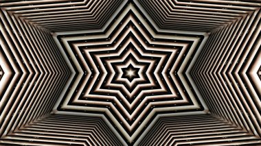 soyut renkli hipnotik simetrik desen süslemeli kaleydoskop hareketi geometrik çember ve yıldız şekilleri