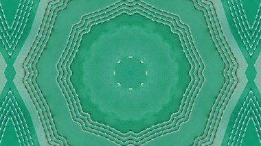 soyut renkli hipnotik simetrik desen süslemeli kaleydoskop hareketi geometrik çember ve yıldız şekilleri