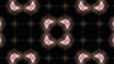 soyut renkli hipnotik simetrik desen süslemeli kaleydoskop hareketi geometrik çember ve yıldız şekilleri