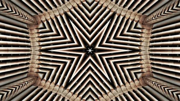 Astratto Colorato Ipnotico Modello Simmetrico Ornamentale Decorativo Caleidoscopio Movimento Geometrico — Foto Stock
