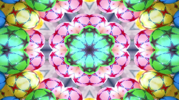 Abstrakte Bunte Hypnotische Symmetrische Muster Ornamentale Dekorative Kaleidoskop Bewegung Geometrischer — Stockfoto