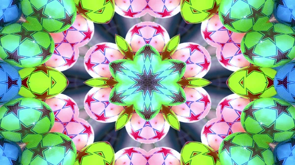 Abstrakte Bunte Hypnotische Symmetrische Muster Ornamentale Dekorative Kaleidoskop Bewegung Geometrischer — Stockfoto