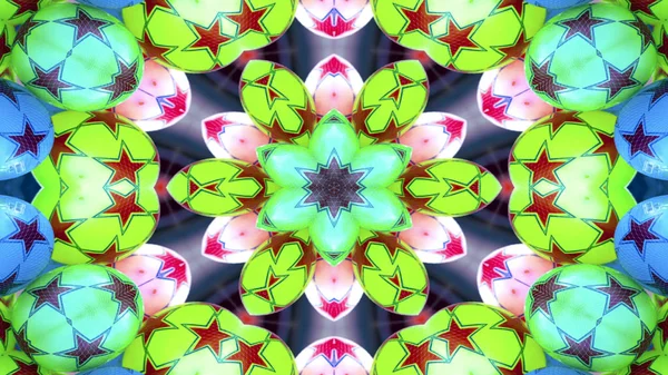 Abstrakte Bunte Hypnotische Symmetrische Muster Ornamentale Dekorative Kaleidoskop Bewegung Geometrischer — Stockfoto