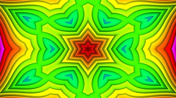 Abstract Colorful Hypnotic Symmetric Pattern Ornamental Decorative Kaleidoscope Movement Geometric — Stock Photo, Image