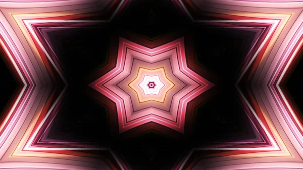 Abstrato Colorido Hipnótico Simétrico Padrão Ornamental Decorativo Caleidoscópio Movimento Geométrico — Fotografia de Stock
