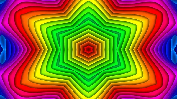 Abstract Colorful Hypnotic Symmetric Pattern Ornamental Decorative Kaleidoscope Movement Geometric — Stock Photo, Image