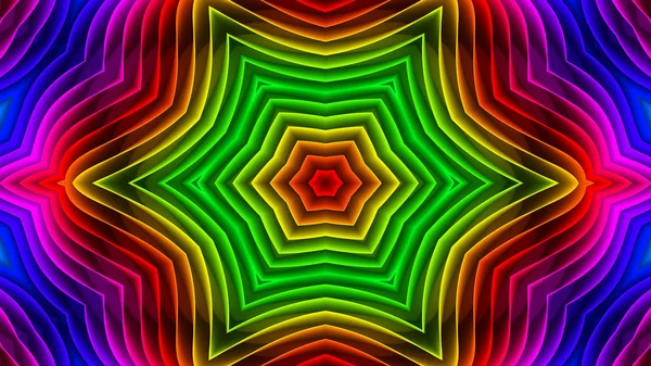 Abstract Colorful Hypnotic Symmetric Pattern Ornamental Decorative Kaleidoscope Movement Geometric — Stock Photo, Image