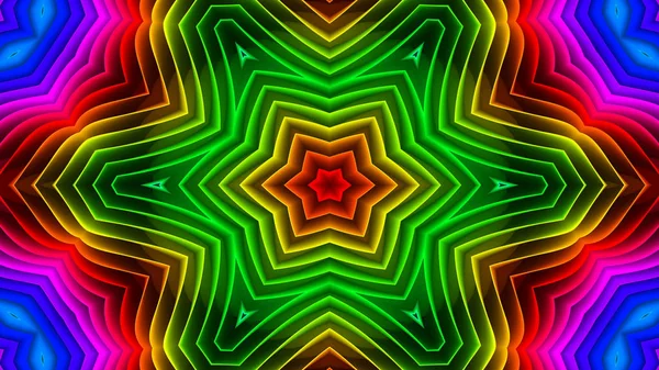 Abstract Colorful Hypnotic Symmetric Pattern Ornamental Decorative Kaleidoscope Movement Geometric — Stock Photo, Image