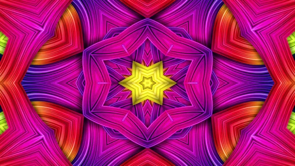 Abstrakte Bunte Hypnotische Symmetrische Muster Ornamentale Dekorative Kaleidoskop Bewegung Geometrischer — Stockfoto